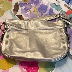 Coach Metallic Silver Shoulder Bag
